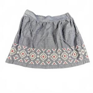American Eagle Embroidered Chambray Mini Skirt Size M